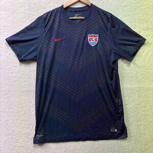 Nike USA Soccer Blue Jersey Activewear Shirt Mens XL Logo Patch Breathable Gym